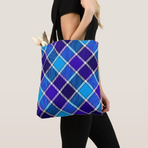 Tasche mit gemustertem blauen Tartan
