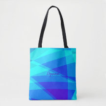 Tasche mit geometrisch blauen, Lila Formen