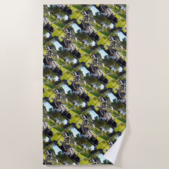 Tasche mit Golf Clubs, Badetuch (Vorderseite)