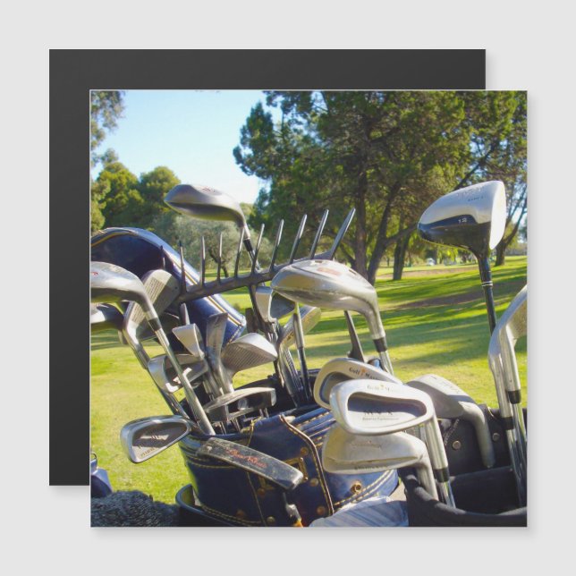 Tasche mit Golf Clubs, Magnetkarte (Vorne/Hinten)