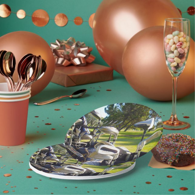 Tasche mit Golf Clubs, Papier Party Teller (Multi)