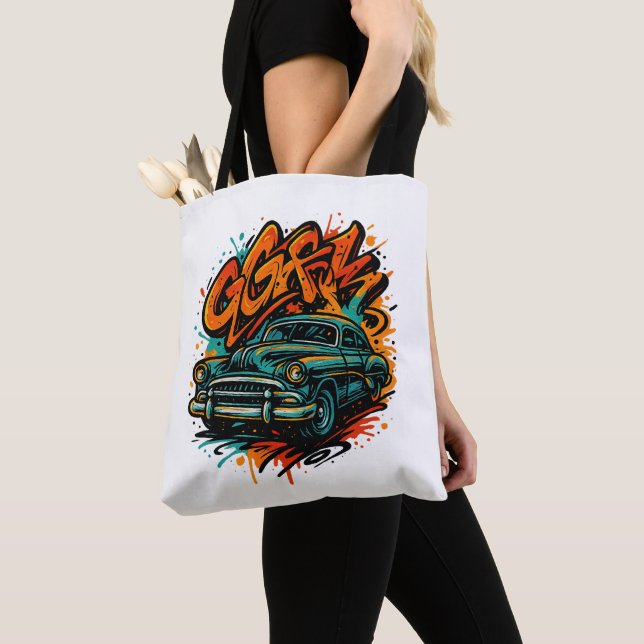 Tasche mit Graffiti-Motiv für Oldtimer (Von Nahem)