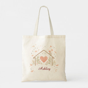 Tasche mit individuellem Namen - Blumige Tragetasc