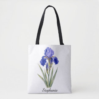 Tasche mit Iris-Motiv, Geburtsblume Februar