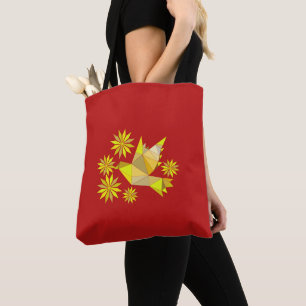 Tasche mit kreativem Vogel mit Blume
