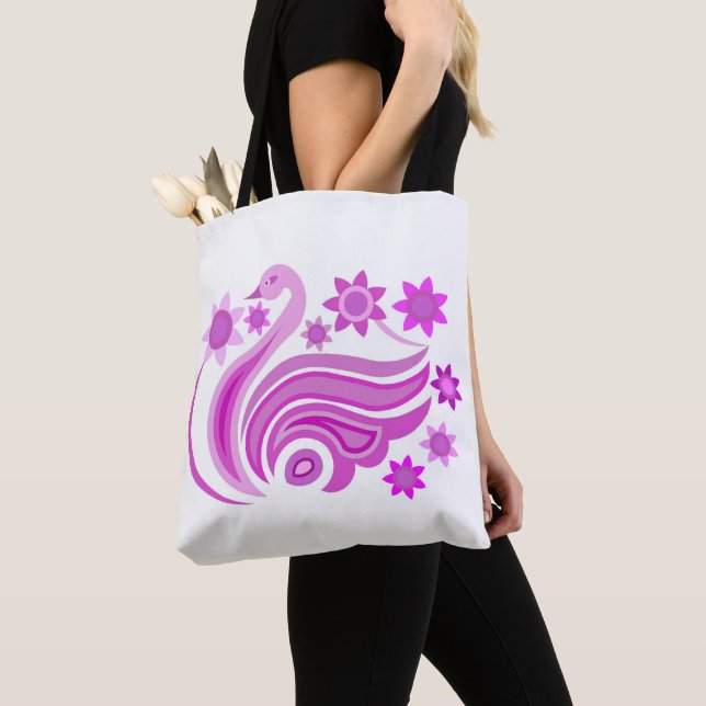 Tasche mit kreativem Vogel mit Blume (Von Nahem)