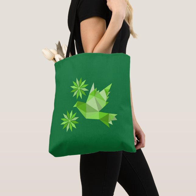Tasche mit kreativem Vogel mit Blume (Von Nahem)