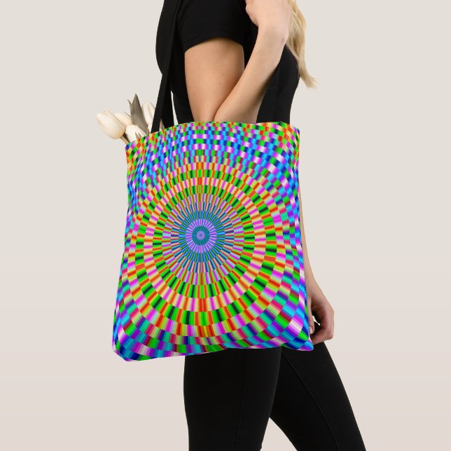 Tasche mit kreisförmiger Mosik-Multicolor-Bauweise (Von Nahem)