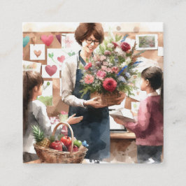 Tasche mit lackiertem Dank Quadratische Visitenkarte