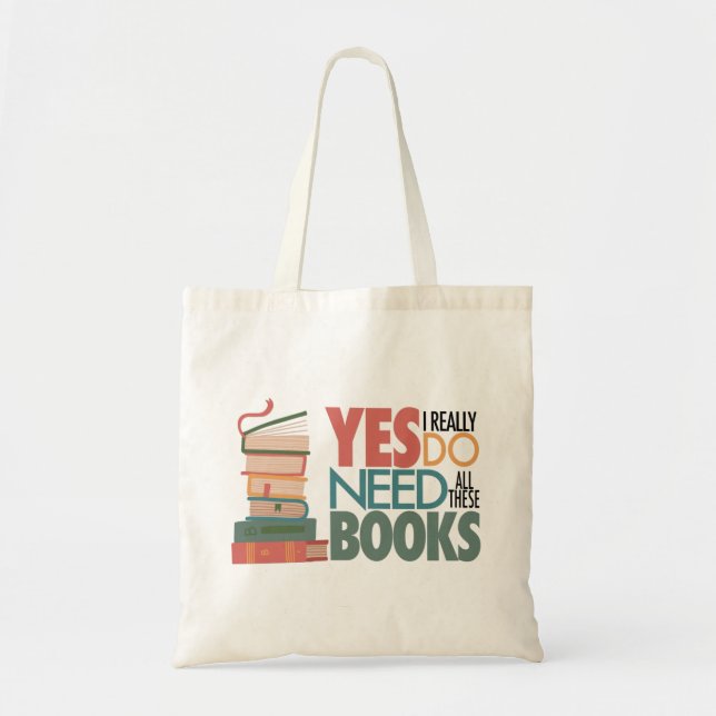 Tasche mit Liebe zu Büchern und Lesen (Vorne)