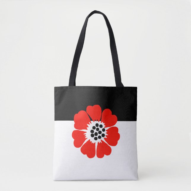 Tasche mit modernem Mohndesign (Vorderseite)