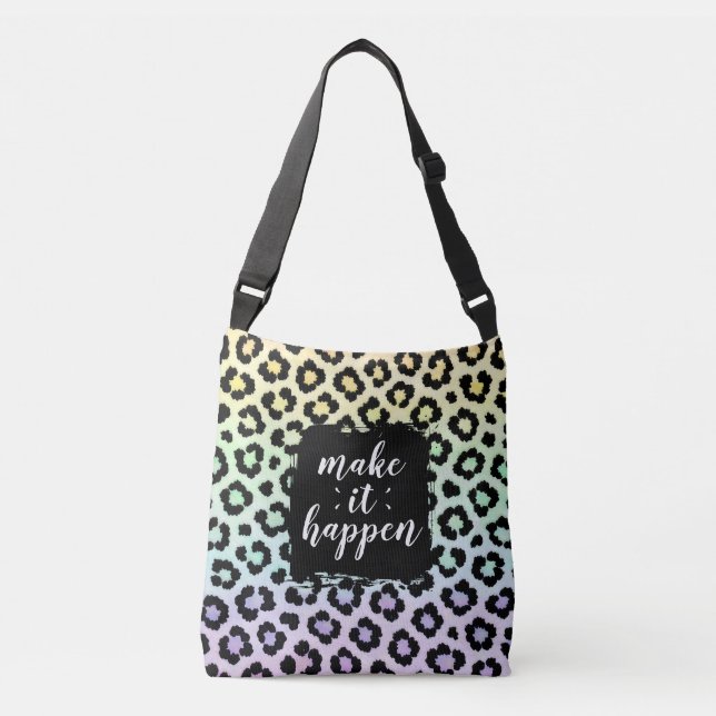 Tasche mit Pastel-Leopardendruck 'Make It Happen' (Vorderseite)