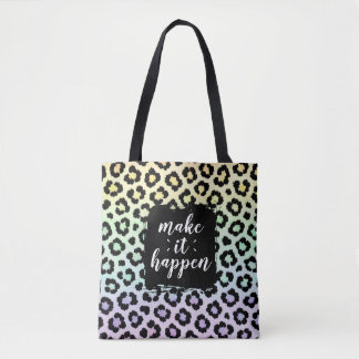 Tasche mit Pastell-Leopardenprint und Motivationss
