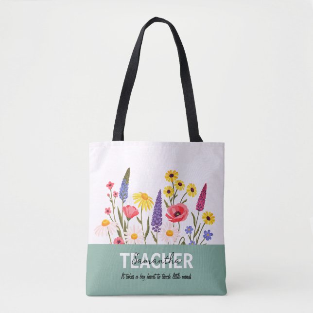 Tasche mit personalisierter Lehrernamensphrase (Vorderseite)