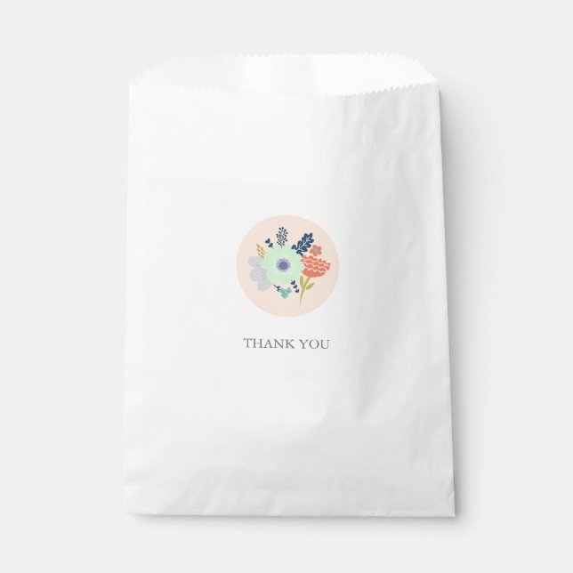Tasche mit pfirsichfarbenem Blumendesign Geschenktütchen (Vorderseite)