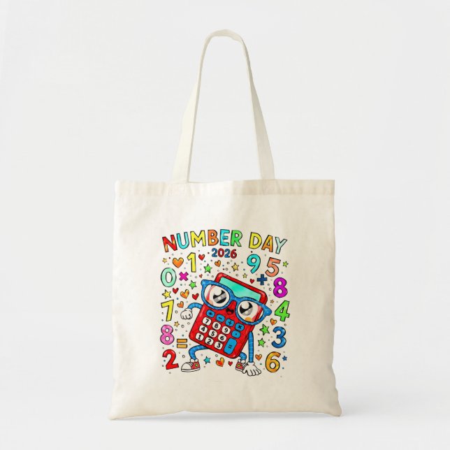 Tasche mit Rechner-Mathe-Design für den Zahlentag  (Vorne)