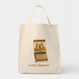 Tasche mit Retro-Cowboy-Streichholzheft-Kunst und