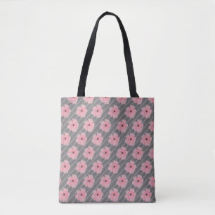 Tasche mit rosa Blumen und Streifen