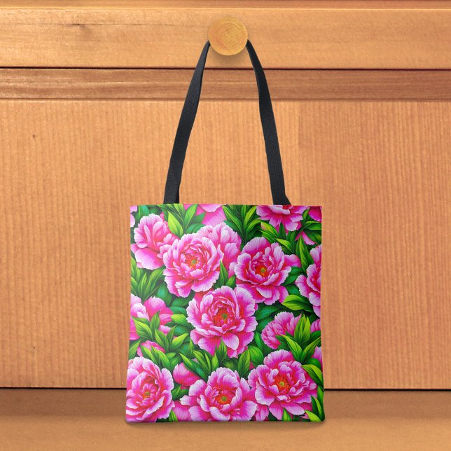 Tasche mit rosa Pfingstrosen (Tote bag with pink peonies)