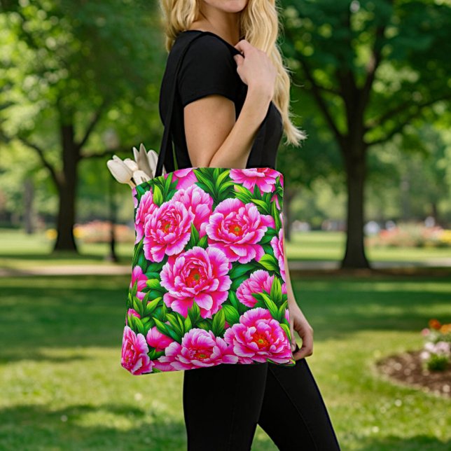 Tasche mit rosa Pfingstrosen (Von Creator hochgeladen)