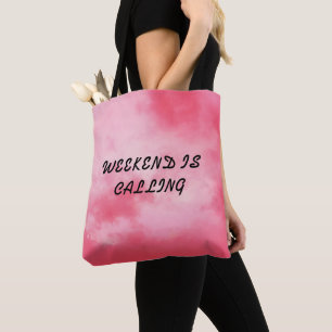 Tasche mit rosa Tote\Tote mit Text\tbag für Wochen