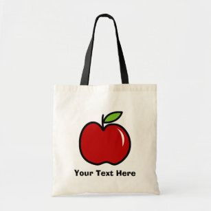 Tasche mit rotem Apfel   Personalisierbar