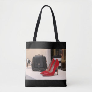 Tasche mit roter Hosenleder