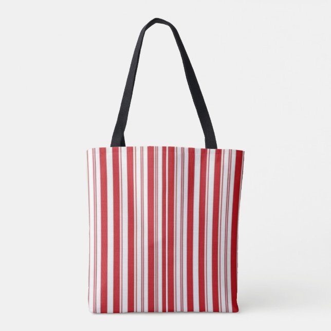 Tasche mit roter und weißer Streifenmusterung vert (Rückseite)