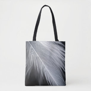 Tasche mit Schwarz-Weiß-Feder-Design