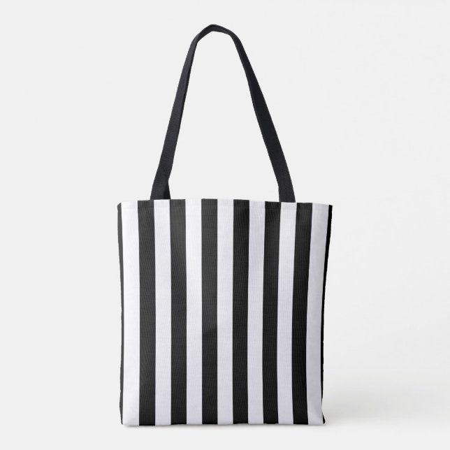 Tasche mit Schwarz-Weiß-Streifen vertikal (Rückseite)