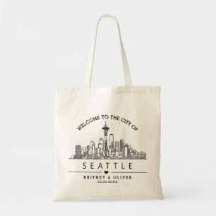 Tasche mit Seattle-Panorama – Individuelles Hochze