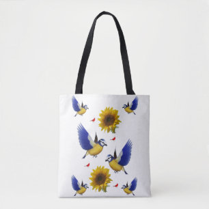 Tasche mit Sonnenblumenvogel