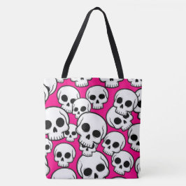 Tasche mit Totenkopfmuster Rosa