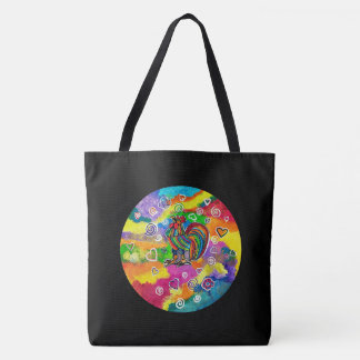 Tasche mit verliebtem Hahn