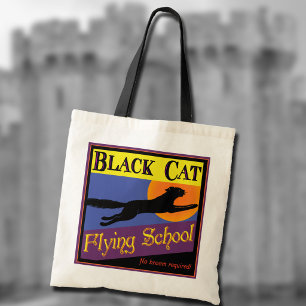 Tasche mit Vintage-Halloween-Motiv 'Black Cat Flyi