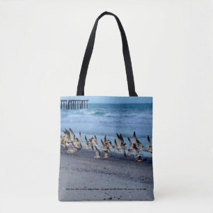 Tasche mit Vogelfoto, Schwarze Mücken