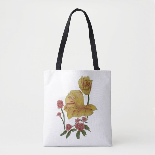 Tasche mit Wasserfarben-Blumen-Design (Vorderseite)
