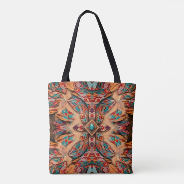 Tasche mit wirbelnden Südwestfedern (Rückseite)