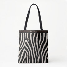 Tasche mit Zebramuster und individuellem Namen
