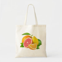 Tasche mit Zitrusfrüchten