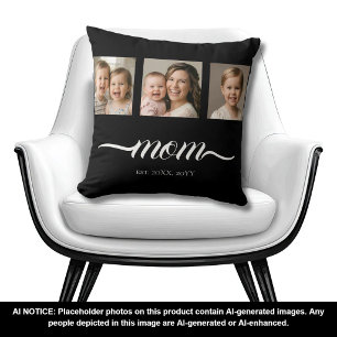 Tasche 'Mom Established Script Black 3 Photo Tote Kissen