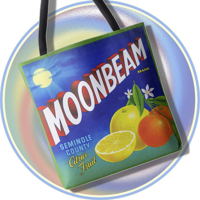 TASCHE - Mondlicht - Zitrusfrüchte - zweiseitig (TOTE BAG (2-sided) featuring an image of a colorful vintage citrus fruit Crate Label)
