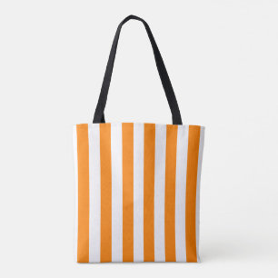 Tasche, Orange & Weiß gestreift vertikal