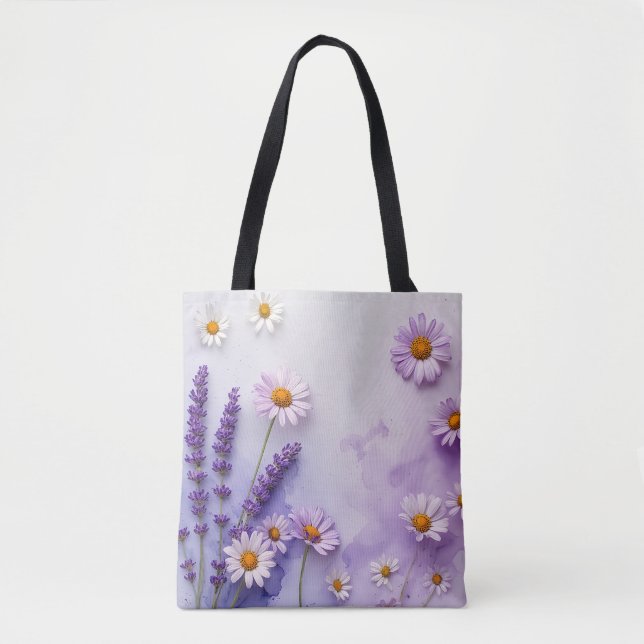 Tasche Pastel Violet Flower Garden (Vorderseite)