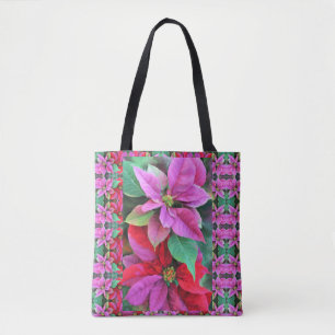 Tasche - Rosa und Rote Poinsettias