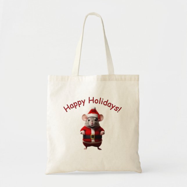 Tasche - Santa-Maus und Gruß (Vorne)