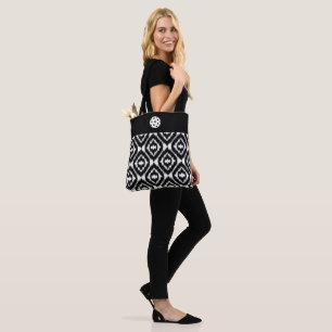Tasche Schwarz-weiß Ikat