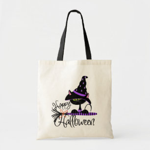 Tasche schwarze Katzen-Halloweens Süßes sonst