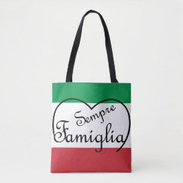 Tasche Sempre Famiglia und italienische Flaggenfar