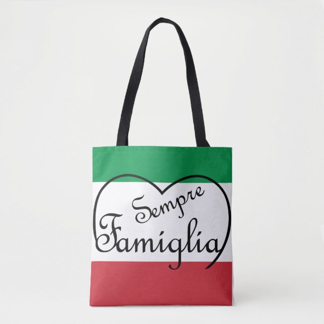 Tasche Sempre Famiglia und italienische Flaggenfar (Vorderseite)